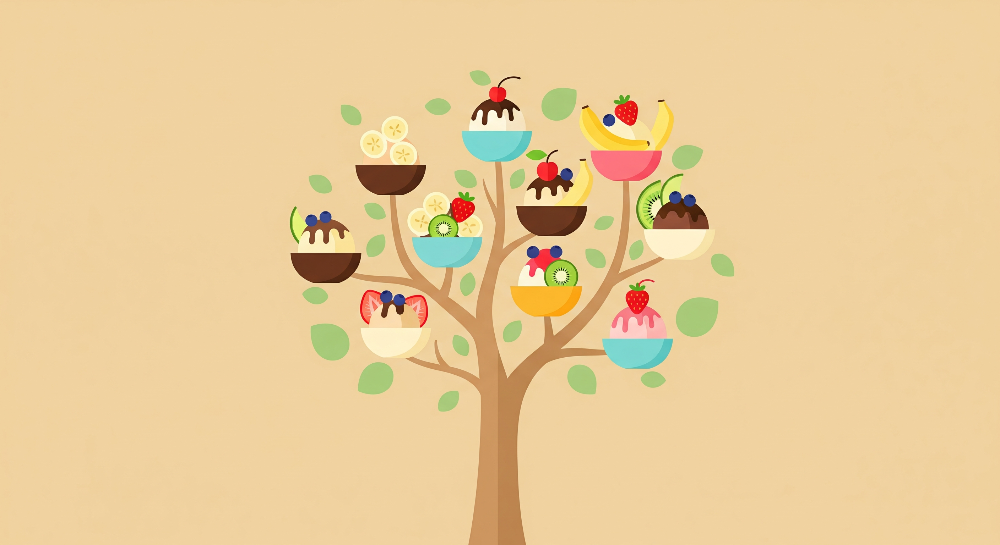 Colourful Ice Cream Tree Wall Mural