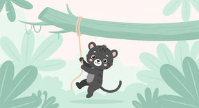 Detailed jaguar jungle mural wallpaper design pattern with botanical elements by Kids-Mundo