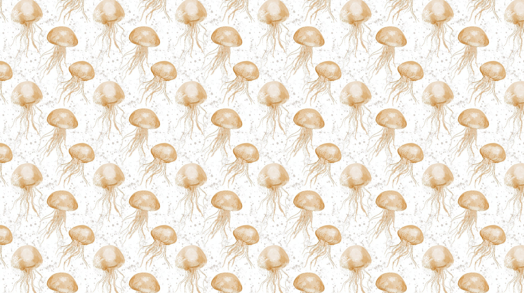 Detailed golden jellyfish mural wallpaper design pattern by Kids-Mundo