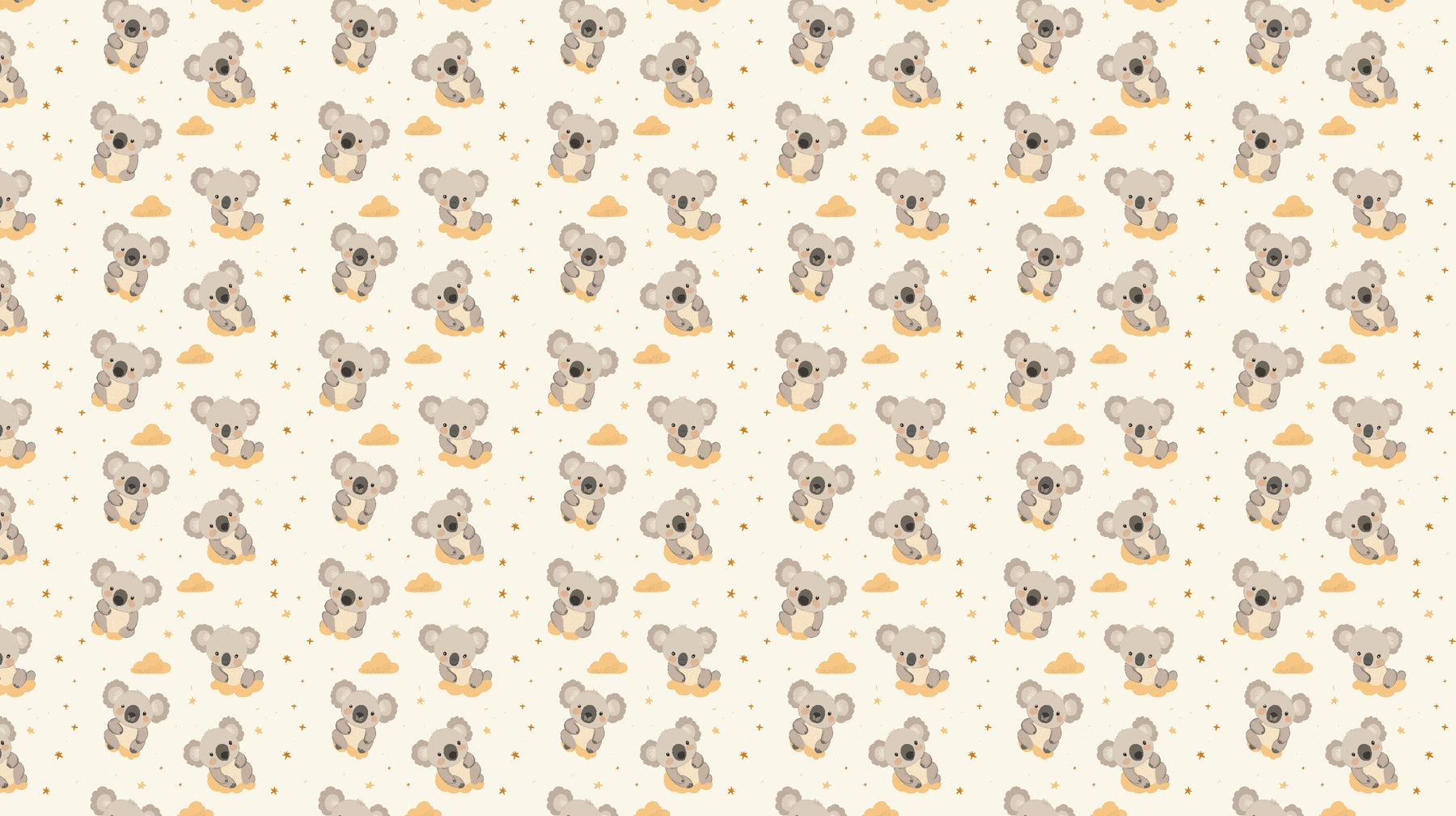 Detailed koala mural wallpaper design pattern with neutral background by Kids-Mundo
