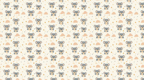 Detailed koala clouds and stars mural wallpaper design pattern by Kids-Mundo