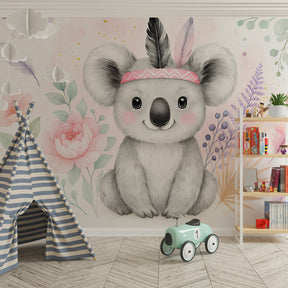 Adorable koala wallpaper creating dreamy children's playroom atmosphere by Kids-Mundo