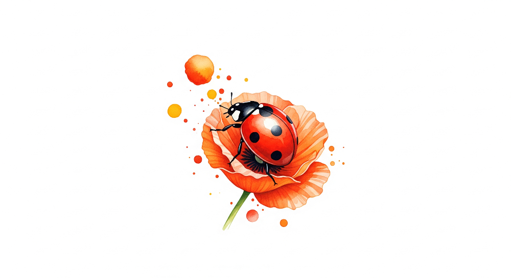 Ladybird on a Poppy Flower Wall Mural
