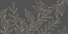 Detailed golden leaf pattern mural wallpaper design on dark background by Kids-Mundo