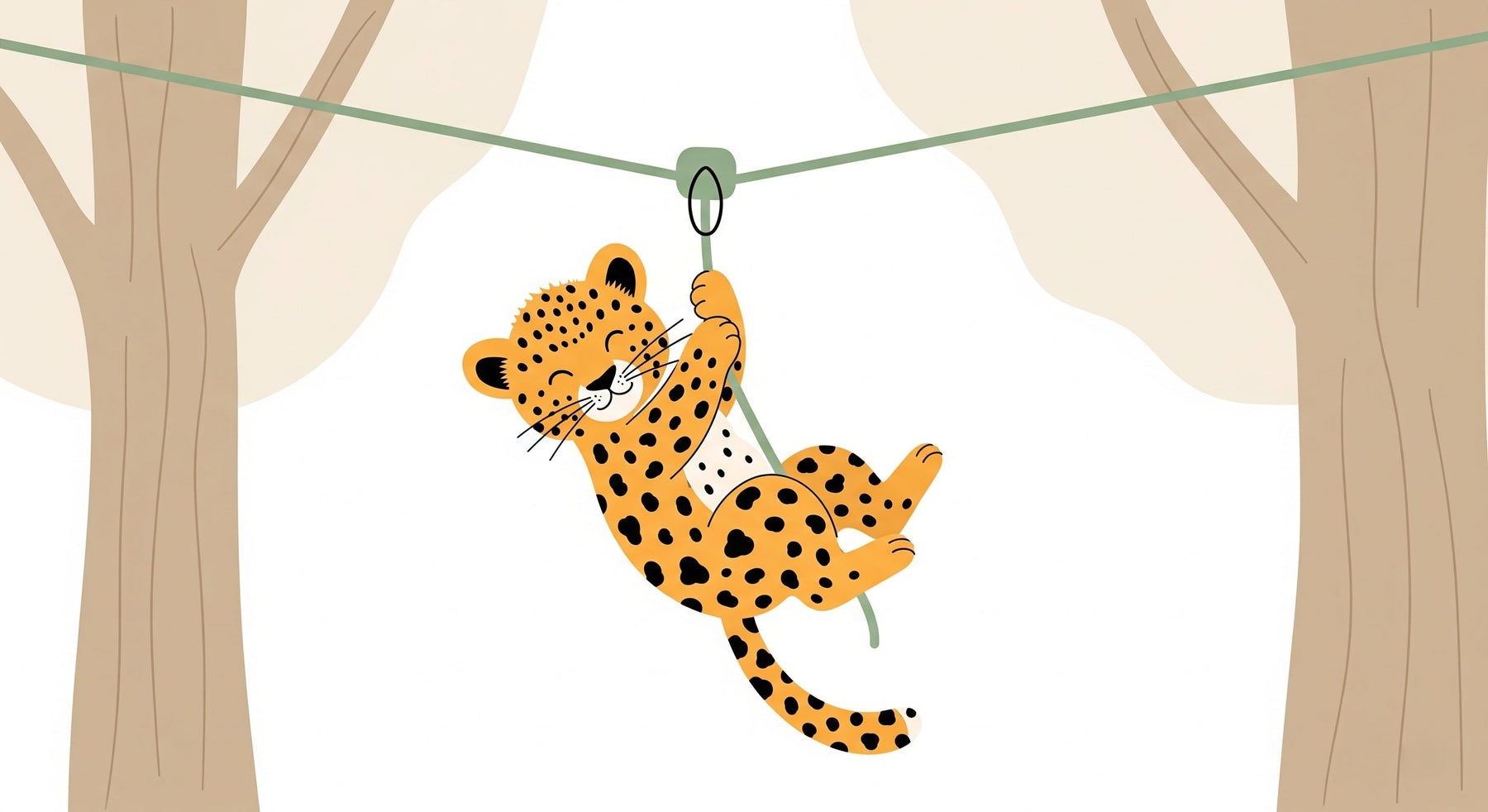 Detailed happy leopard jungle mural wallpaper design pattern by Kids-Mundo