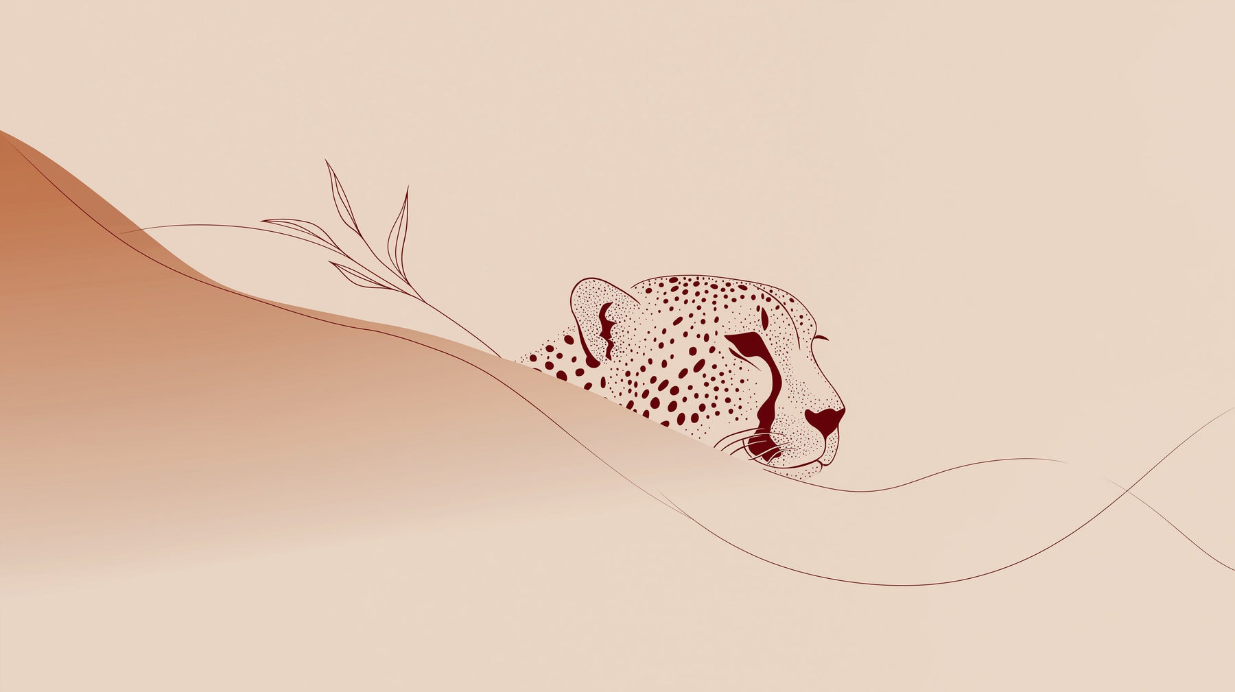 Detailed leopard safari mural wallpaper design pattern in soft neutral tones by Kids-Mundo