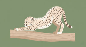 Detailed leopard on branch mural wallpaper design pattern with spotted coat by Kids-Mundo