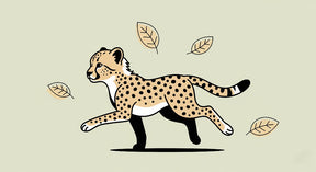 Detailed leopard with dancing leaves mural wallpaper design pattern by Kids-Mundo