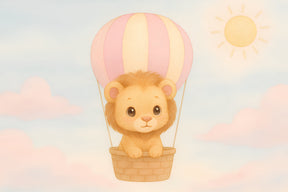 Detailed lion hot air balloon mural wallpaper design pattern by Kids-Mundo