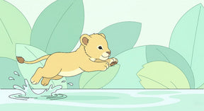 Detailed lion jumping through water mural wallpaper design pattern by Kids-Mundo