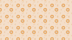 Detailed lion mural wallpaper design pattern showing cute safari animals on pastel background by Kids-Mundo