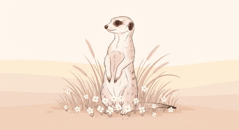 Meerkat in a Wildflower Meadow Wall Mural