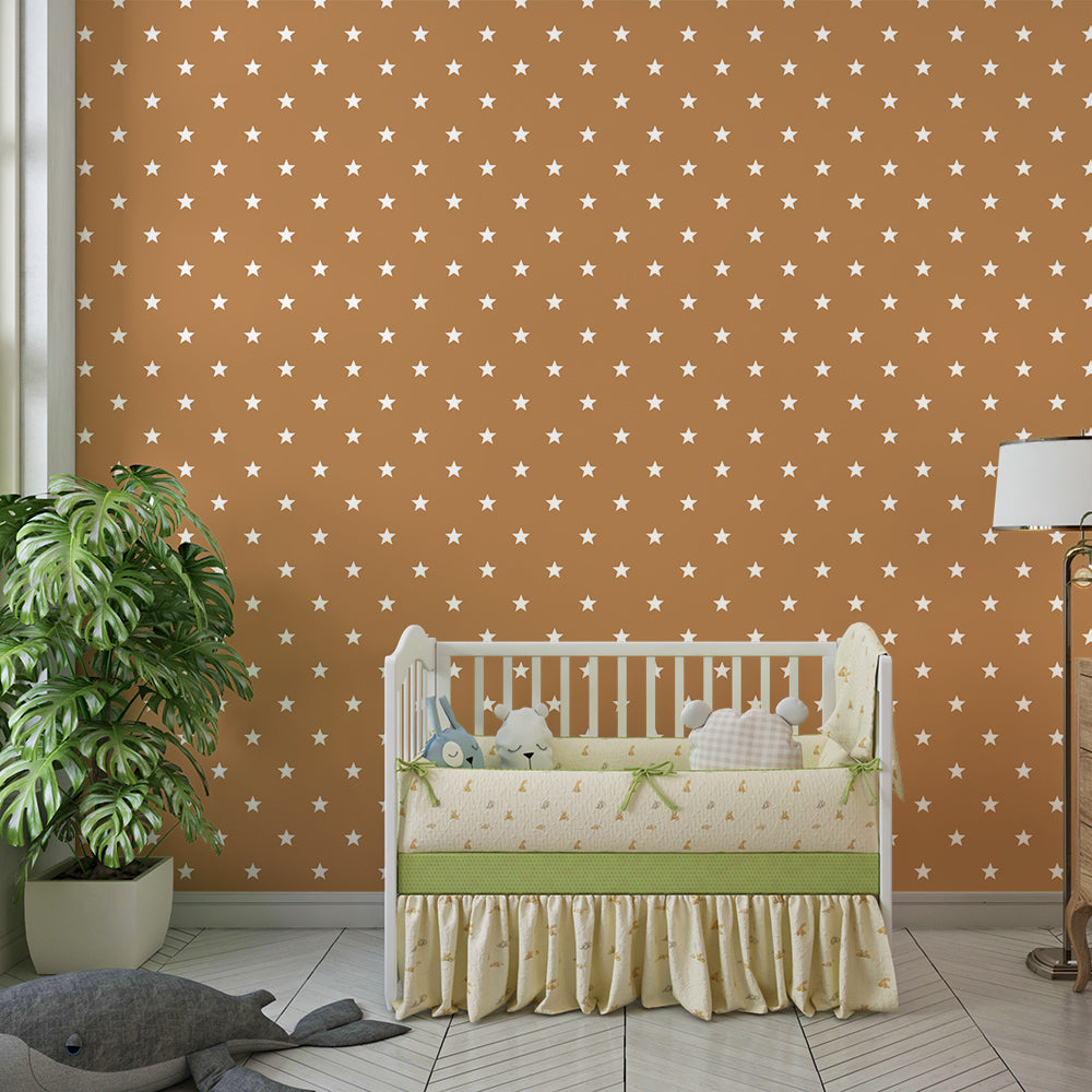 Kids-Mundo mini stars wall mural adding a starry backdrop to a playroom