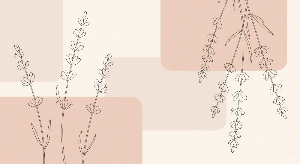 Minimalist Lavender Botanical Wall Mural