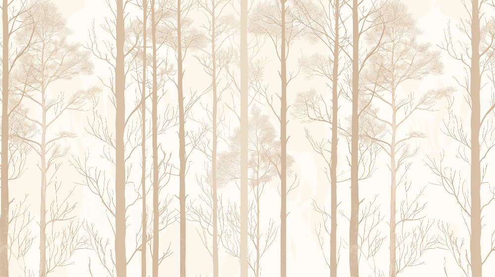Minimalist Tall Trees Forest Wall Mural