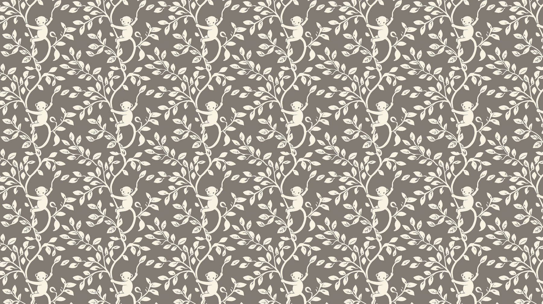 Detailed monkey jungle mural wallpaper design pattern showing playful primates by Kids-Mundo
