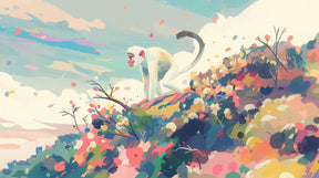 Detailed monkey safari mural wallpaper design pattern with botanical elements by Kids-Mundo
