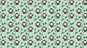 Detailed monkey and tropical leaves mural wallpaper design pattern by Kids-Mundo