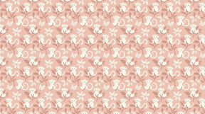 Detailed pink monkey mural wallpaper design pattern with cute primates and leaves by Kids-Mundo