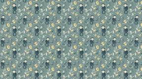 Detailed monkey jungle mural wallpaper design pattern with bananas and foliage by Kids-Mundo