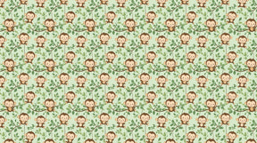 Detailed monkey and green leaves mural wallpaper design pattern by Kids-Mundo