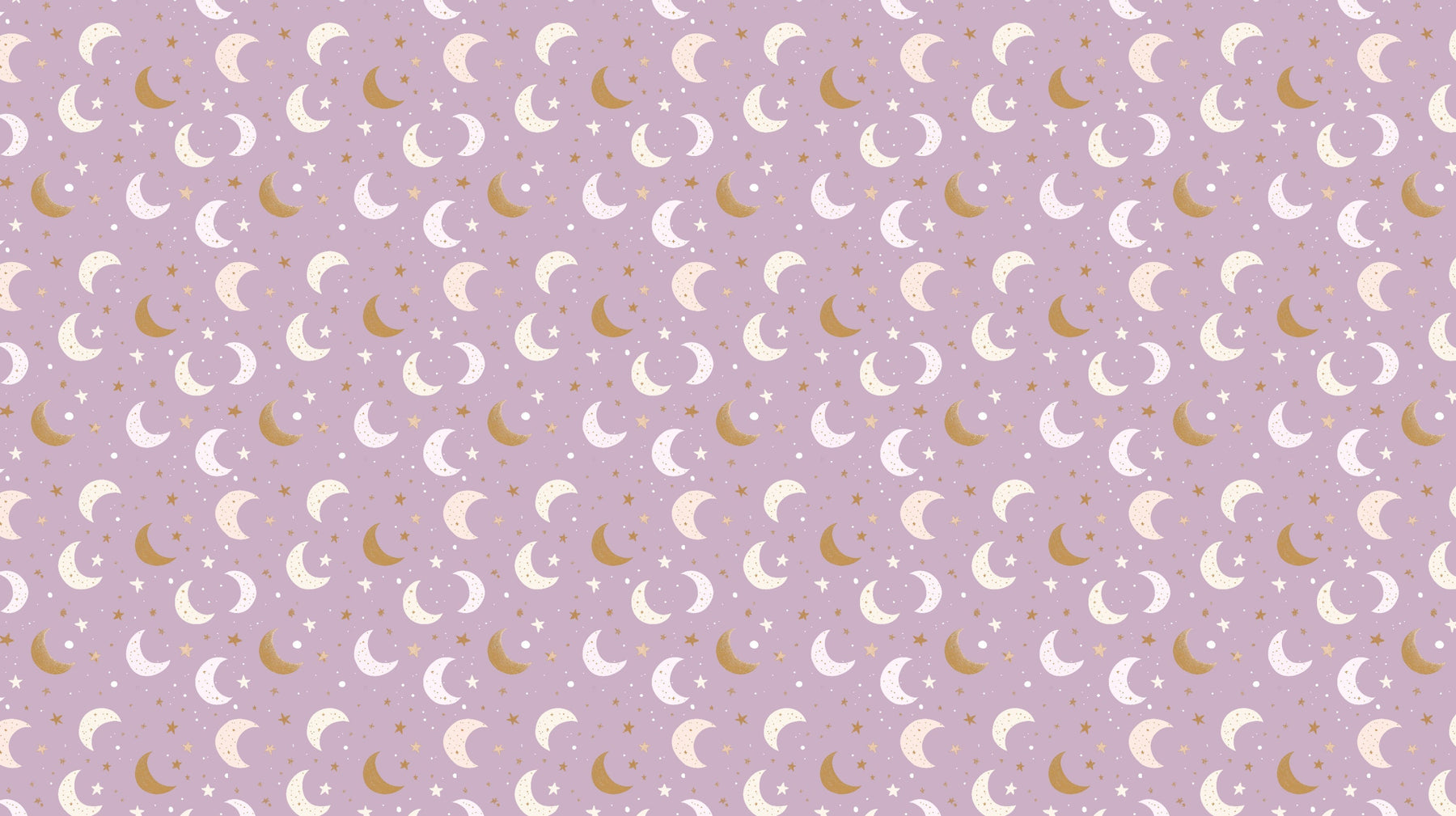 Detailed moon and stars mural wallpaper design pattern on pink background by Kids-Mundo