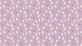 Detailed moon and stars mural wallpaper design pattern on pink background by Kids-Mundo