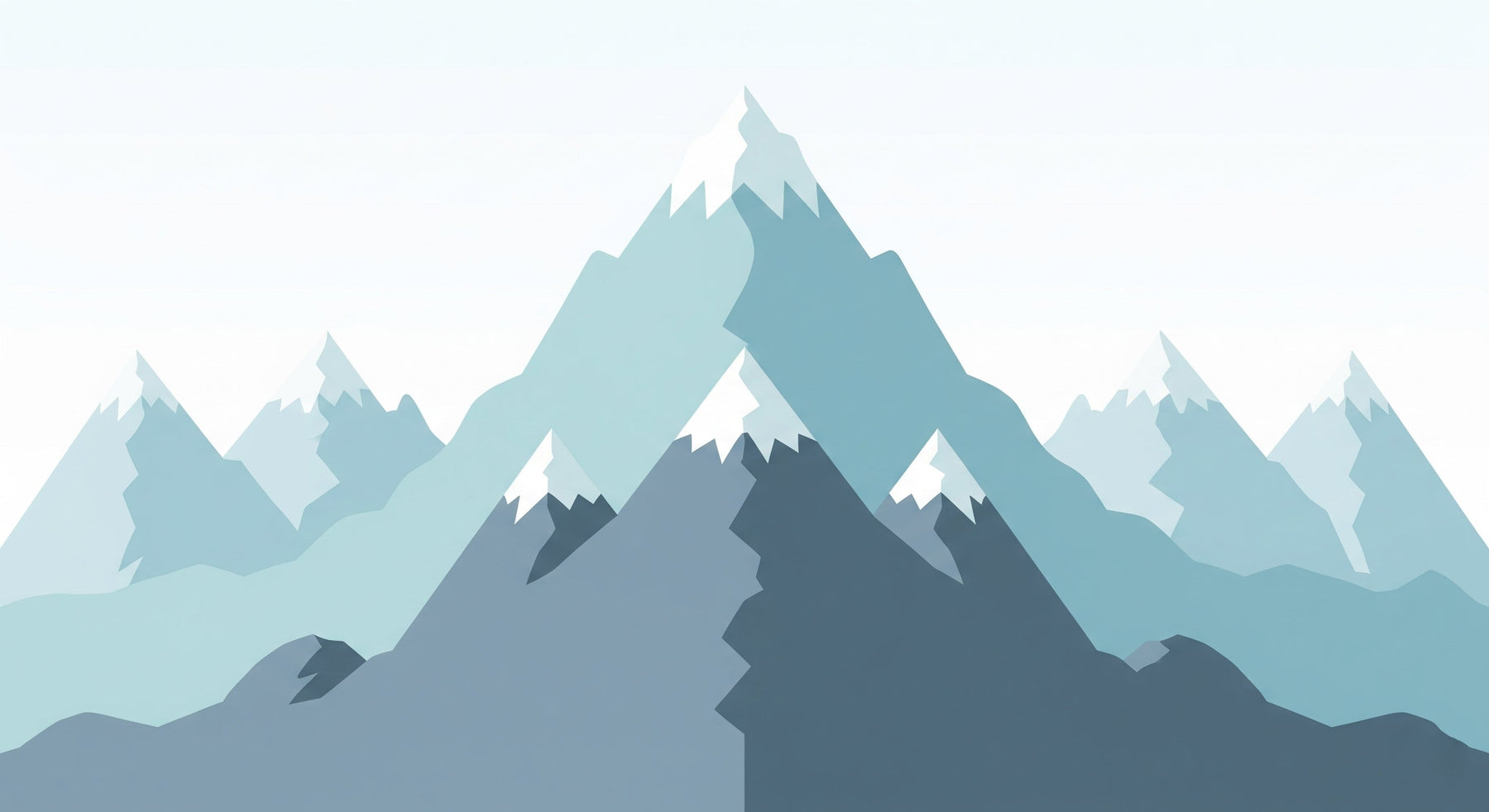 Detailed blue gray mountain mural wallpaper design pattern showing minimalist peaks by Kids-Mundo