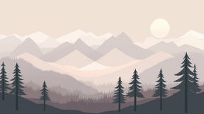 Detailed geometric mountain mural wallpaper design pattern with pastel mist by Kids-Mundo