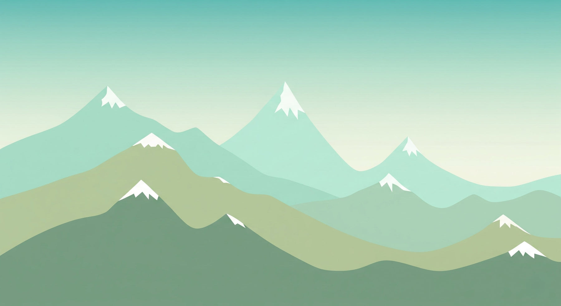 Detailed mountain mural wallpaper design pattern showing gentle peaks and clouds by Kids-Mundo