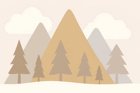 Detailed mountain peaks and clouds mural wallpaper design pattern by Kids-Mundo