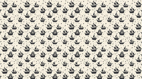 Detailed nautical boat and stars mural wallpaper design pattern in black and white by Kids-Mundo