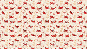 Detailed ocean crab and coral reef mural wallpaper design pattern by Kids-Mundo showing marine motifs