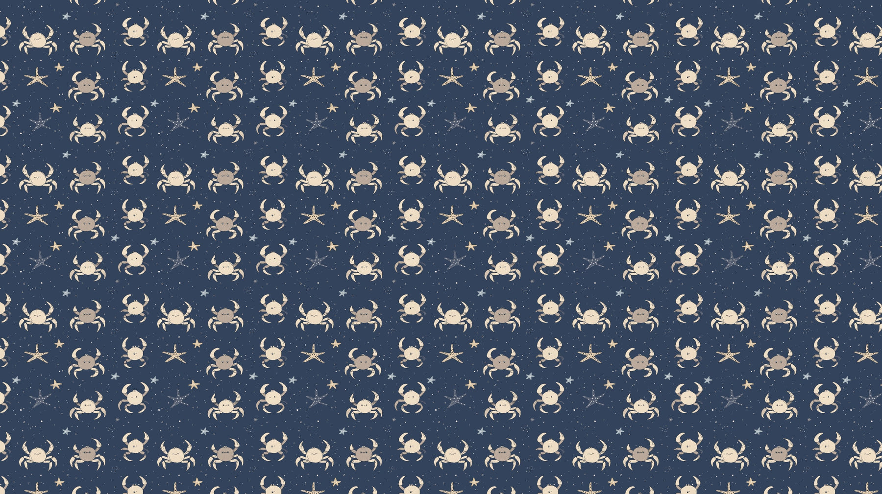 Detailed ocean crabs and sea stars mural wallpaper design pattern by Kids-Mundo