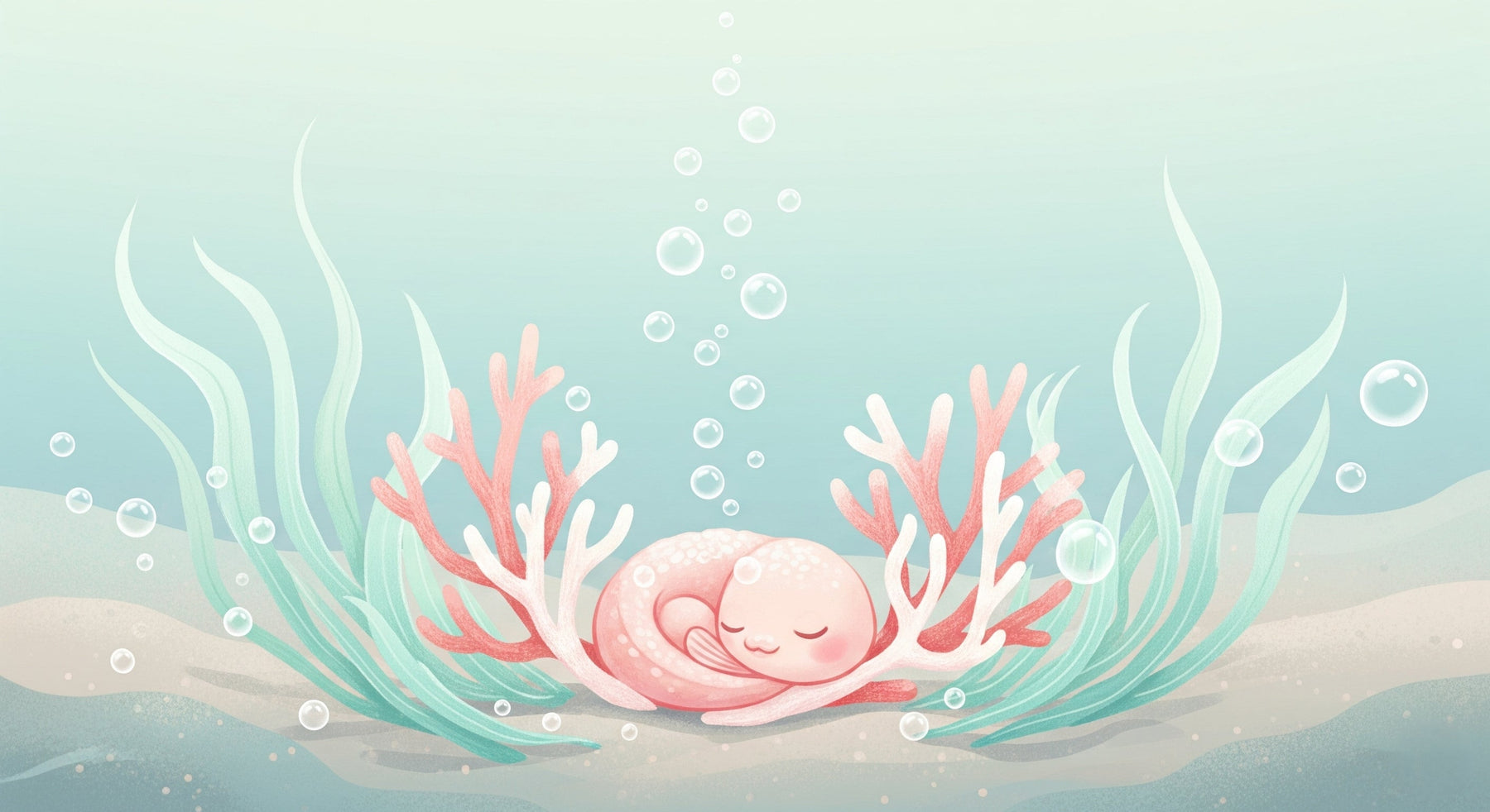 Detailed ocean creature mural wallpaper design pattern with coral and marine life by Kids-Mundo