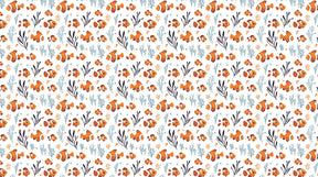 Detailed ocean fish mural wallpaper design pattern with clownfish and coral by Kids-Mundo