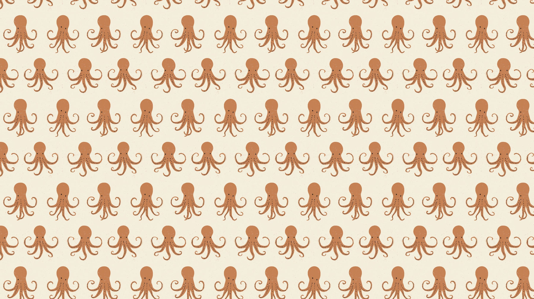 Detailed octopus mural wallpaper design pattern with cream background by Kids-Mundo