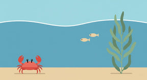 Detailed ocean submarine mural wallpaper design pattern featuring crab and sea creatures by Kids-Mundo