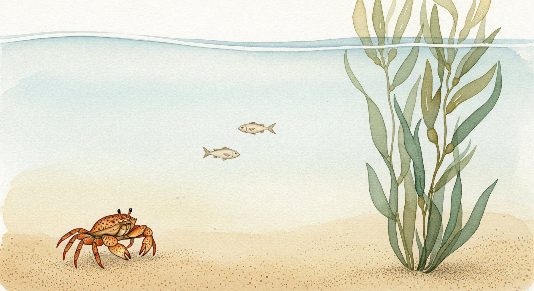 Detailed underwater ocean mural wallpaper design pattern with crab and sea life by Kids-Mundo