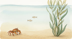 Detailed underwater ocean mural wallpaper design pattern with crab and sea life by Kids-Mundo
