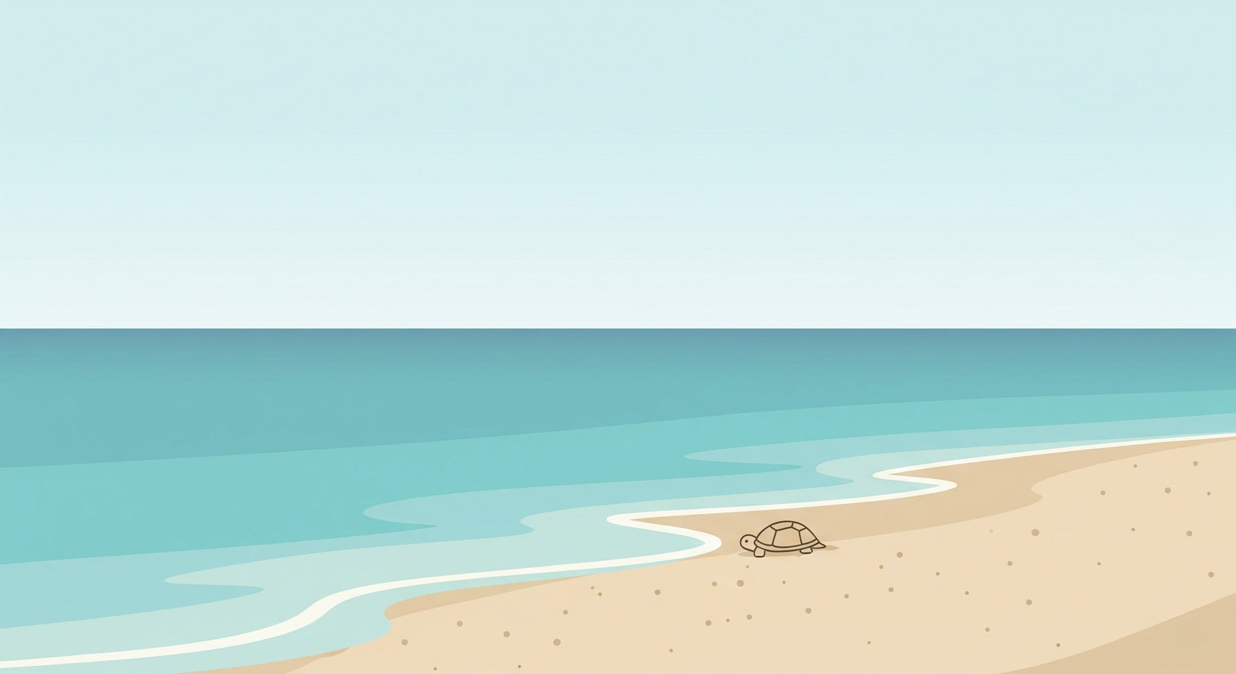 Detailed ocean turtle beach scene mural wallpaper design pattern by Kids-Mundo