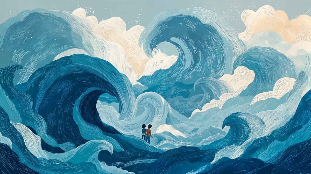 Bold Blue Ocean Waves Wall Mural