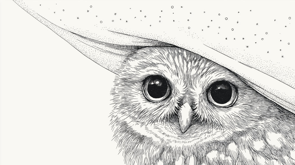 Detailed mystical owl and starry sky mural wallpaper design pattern by Kids-Mundo