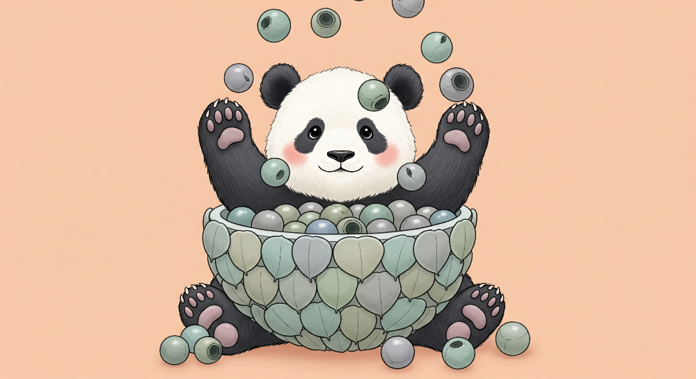 Playful Panda and Bubbles Wall Mural