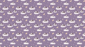 Detailed panda cloud mural wallpaper design pattern with stars and moon by Kids-Mundo