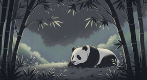 Detailed panda bamboo forest mural wallpaper design pattern with starlight details by Kids-Mundo