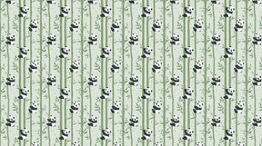 Detailed panda bamboo forest mural wallpaper design pattern showing playful bears by Kids-Mundo