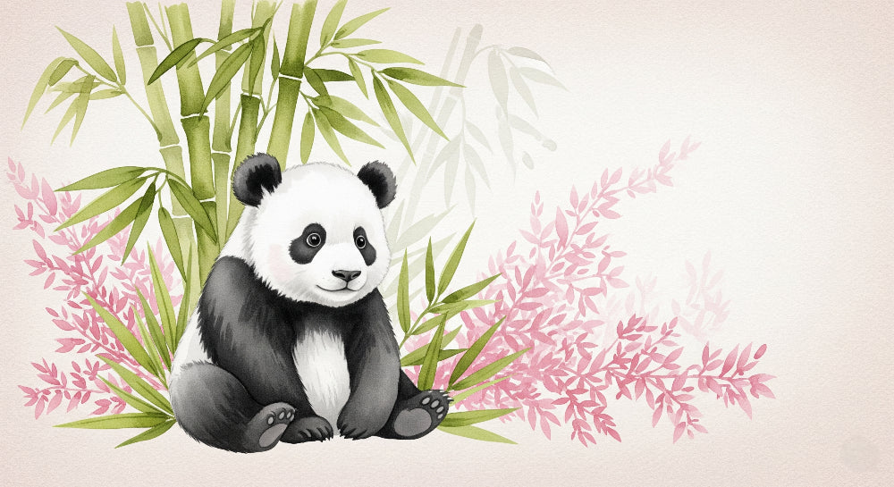 Detailed panda bamboo forest mural wallpaper design pattern by Kids-Mundo