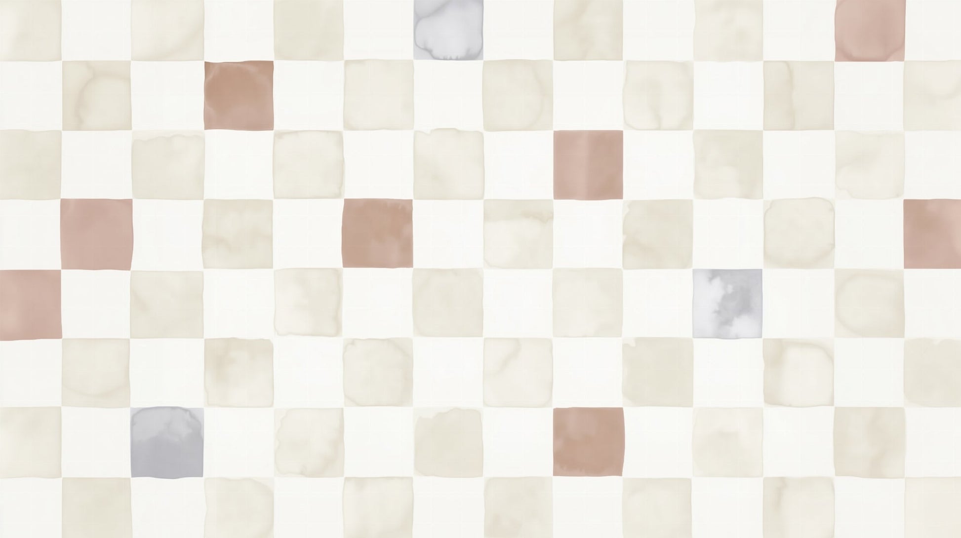 Flat watercolour artwork of the Kids-Mundo pastel checkerboard wall mural pattern design.