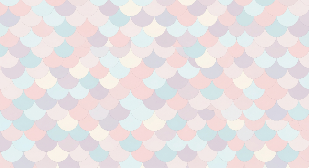 Pastel Mermaid Scale Pattern Wall Mural